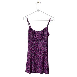 Topshop Pink Floral Mini Slip Dress UK 6 US 2 Lightweight Polyester Blend